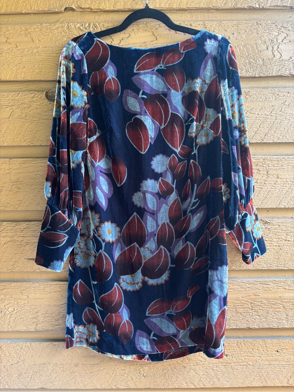 Ann Taylor Navy Velvet Floral Mini Dress